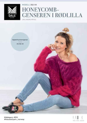 362-04 Hunajakennopusero punaisen purppuranvärisenä