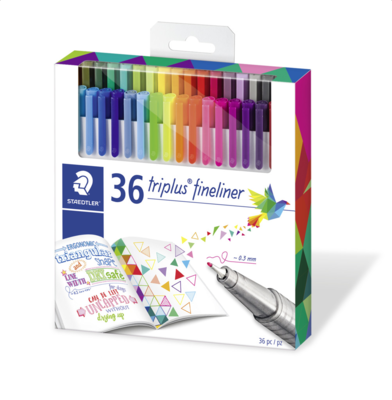 STAEDTLER Triplus fineliner -värimerkit, 36 kpl