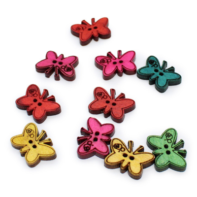 HobbyArts Pull Buttons Butterfly 23 mm, 10 kpl.