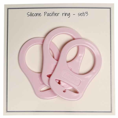 Go Handmade Silikone Suttekæde Adapter 3 stk Ensfarvet baby pink