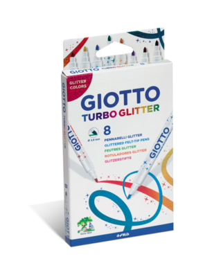 Giotto Turbo Glitter Tussit, 8 kpl