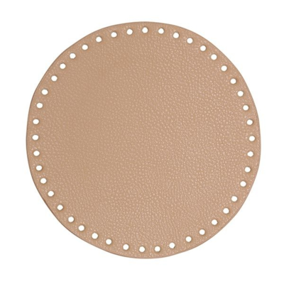 Go Handmade TaskeKurve Base, PU Læder, Rund, 20 cm 22389 Abrikos