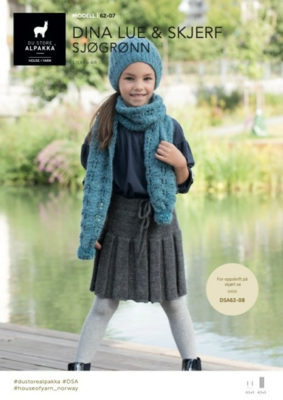 DSA62-07 Dina -hattu ja -huivi - Merenvihreä