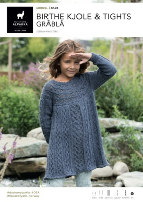 DSA62-24 Birthe-mekko ja -sukkahousut - harmaa sininen