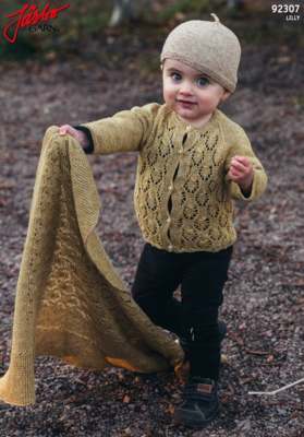 92307 Vauvan setti - neuletakki, hattu ja peitto