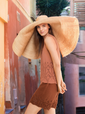 DSA67-09 Erika Summer Top &amp; Shortsit Mandarin &amp; Cinnamon