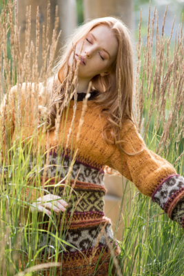 DSA71-02 Zahave villapaita, väljä kaula ja hattu