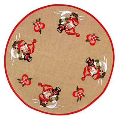 Juletræstæppe Broderikit Nisse & snemand