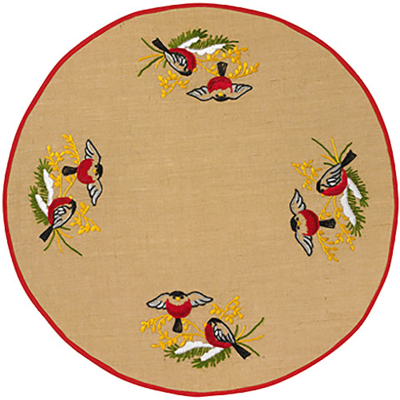 Juletræstræppe Broderikit Fuglepar