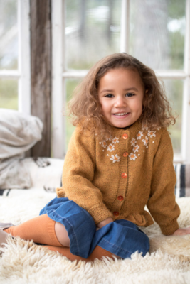 407-15 Pieni kukkatakki keltainen