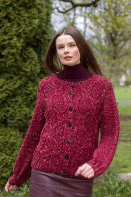 DSA79-12 Catrina Cardigan Dyp Rød