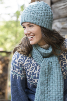 DG418-08 Svalbarn Hue og Tørklæde Lys Søgrøn