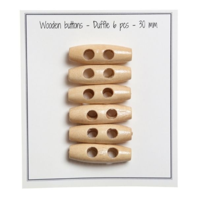 Go Handmade Duffle 30 mm, 6 Stk Natural