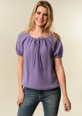 1840 Bluse med rynkebånd i halslinien