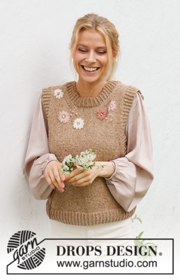 222-43 Flower Harmony Vest by DROPS Design