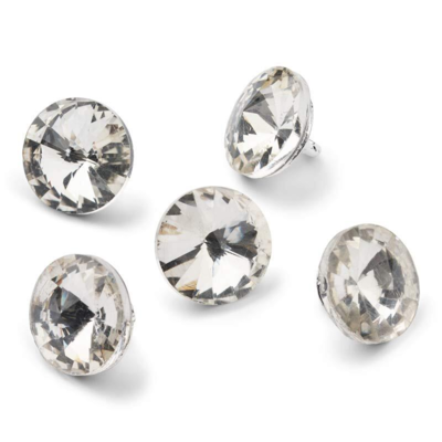 HobbyArts Kristallinapit, valkoinen, 14 mm, 5 kappaletta