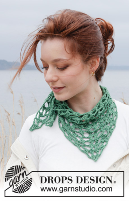 242-4 Garden Cobbles Shawl by DROPS Design