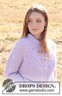 250-36 Lavender Harvest Cardigan by DROPS Design