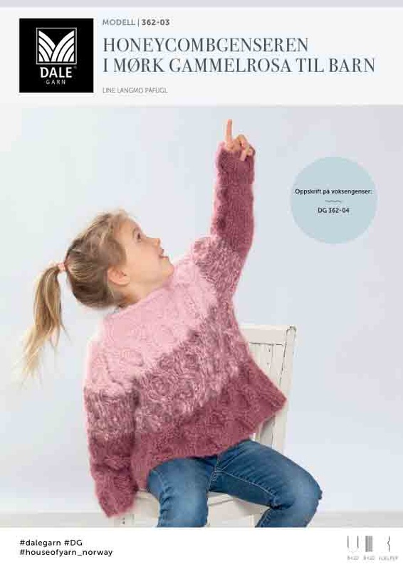 362-03 Honeycomb villapaita tumman vanhan vaaleanpunaisena lapsille