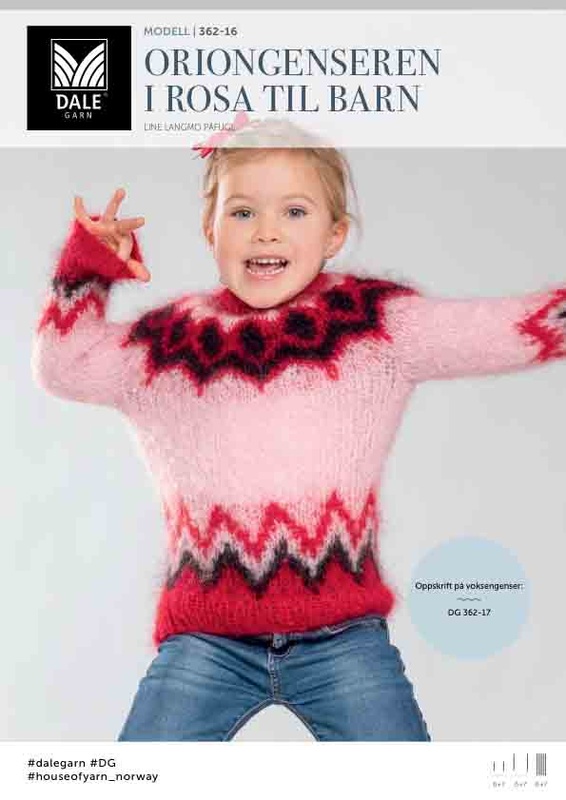 362-16 Orionin neule, vaaleanpunainen lapsille