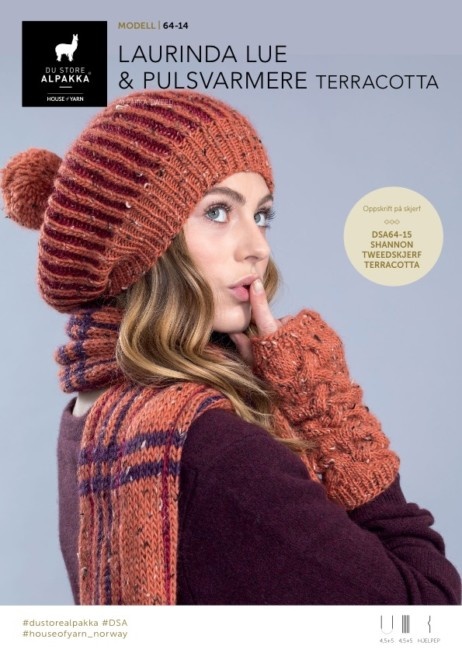 DSA64-14 Laurinda Hat &amp; Pulse Warmer Terrakotta