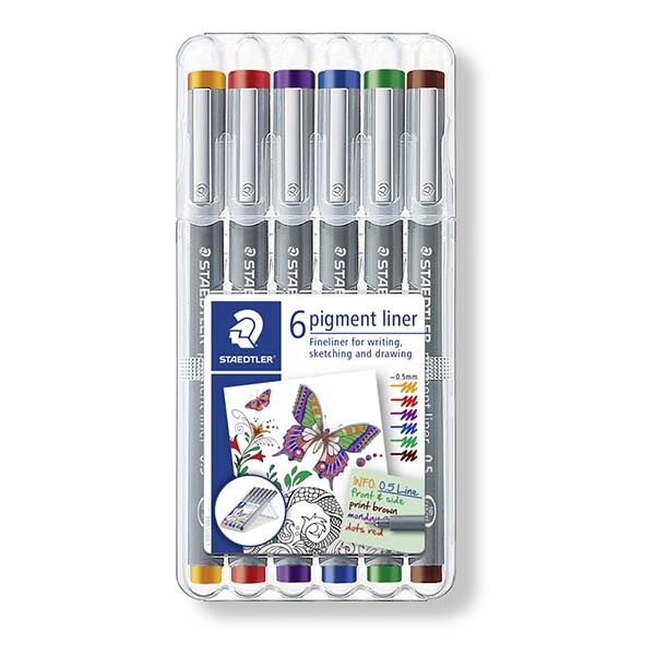 STAEDTLER Pigment Liner 308, 6 stk