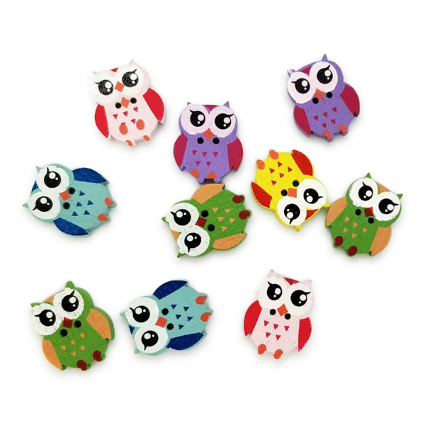 HobbyArts Pull Buttons Pöllö, 10 kpl.