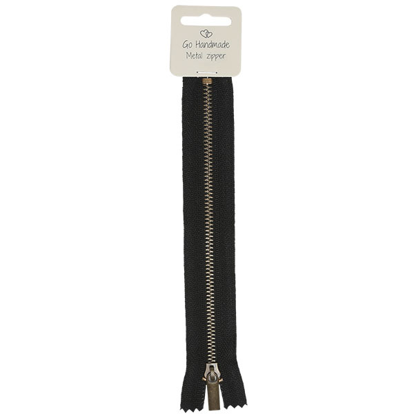 Go Handmade Lynlås Metal Sort 25 cm Bronze