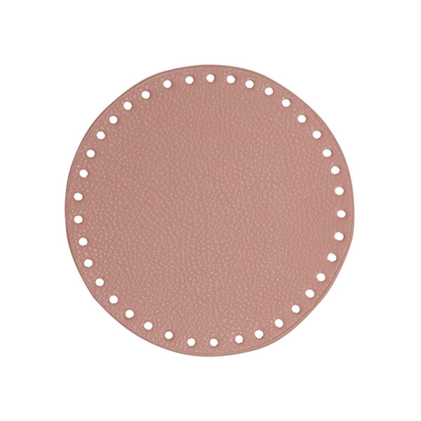 Go Handmade TaskeKurve Base, PU Læder, Rund, 17 cm 22393 Rosa