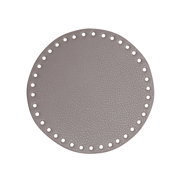 Go Handmade TaskeKurve Base, PU Læder, Rund, 17 cm 22394 Beige