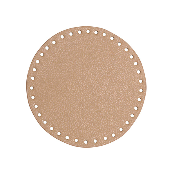 Go Handmade TaskeKurve Base, PU Læder, Rund, 17 cm 22396 Abrikos