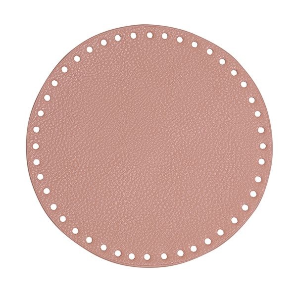 Go Handmade TaskeKurve Base, PU Læder, Rund, 20 cm 22386 Rosa