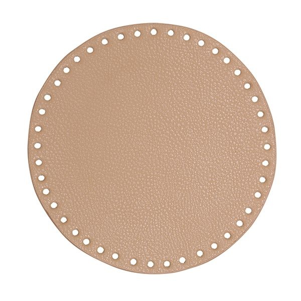 Go Handmade TaskeKurve Base, PU Læder, Rund, 20 cm 22389 Abrikos