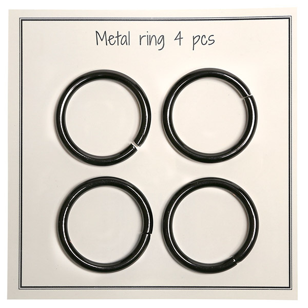 Go Handmade Metal O-ring, 4 stk, 28mm 49 Mørk grå