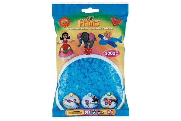 Hama Midi Perler, Transparent, 3000 stk 201-73 Lyseblå