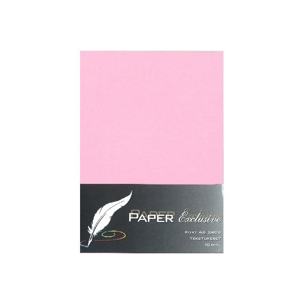 Paper Exclusive Dobbelt Kort A6, 240 g, Tekstureret, 10 stk Lyserød