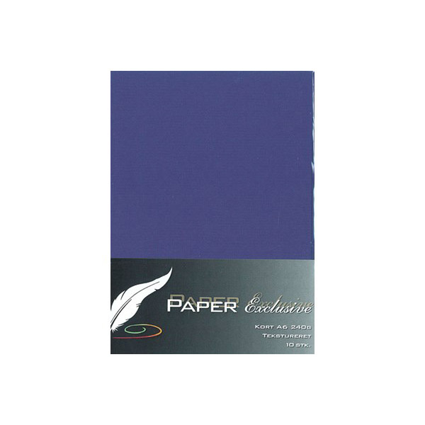 Paper Exclusive Dobbelt Kort A6, 240 g, Tekstureret, 10 stk Mørk lilla