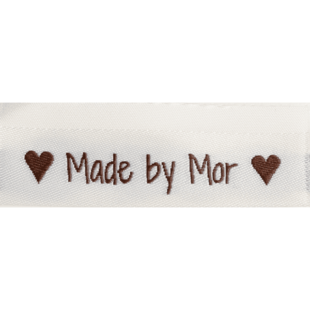 Go Handmade Kudottu Etiketti, Kaksipuolinen, 50 x 11,5 mm, 10 kpl Made By Mor