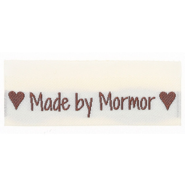 Go Handmade Kudottu Etiketti, Kaksipuolinen, 50 x 11,5 mm, 10 kpl Made by Mormor