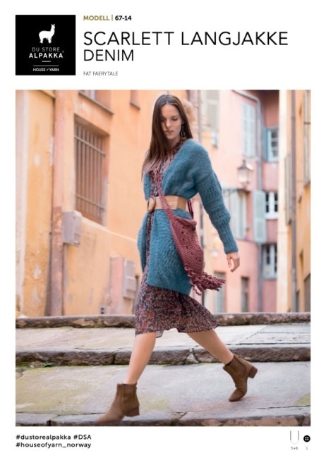 DSA67-14 Scarlett pitkä takki Denim