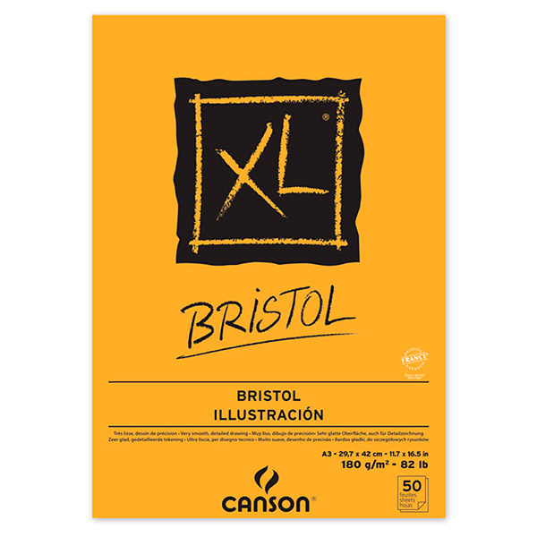 XL Bristol Skitsepapirsblok A4 - 50 ark