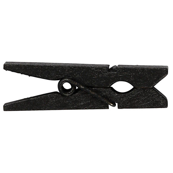 Minitøjklemmer, 35 x 7 x 9 mm, 20 stk Sort