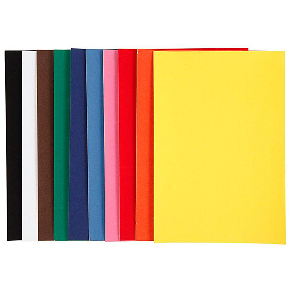 Velourpapir, A4, 140 g, Assorterede farver