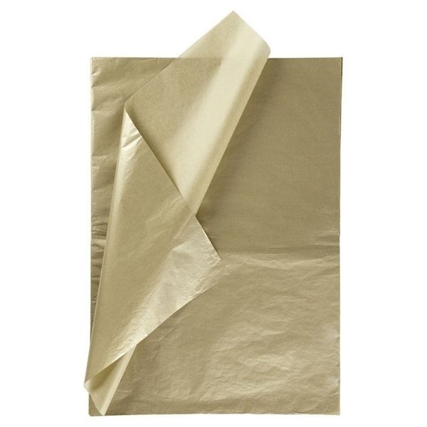 Silkepapir, 50 x 70 cm, 14 g, 25 ark Guld