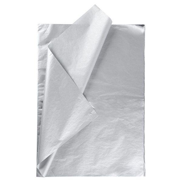 Silkepapir, 50 x 70 cm, 14 g, 25 ark Sølv