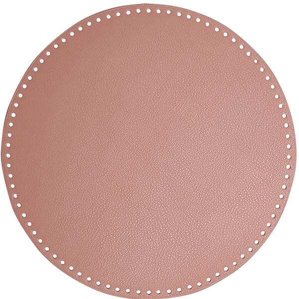 Go Handmade TaskeKurve Base, PU læder, Rund, 35 cm 22409 Rosa