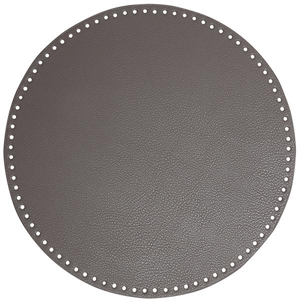 Go Handmade TaskeKurve Base, PU læder, Rund, 35 cm 22414 lys Grå