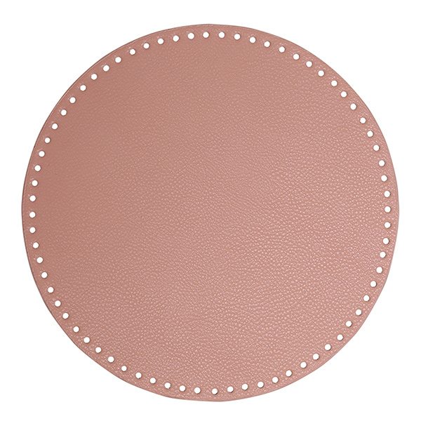 Go Handmade TaskeKurve Base, PU læder, Rund, 30 cm 22401 Rosa