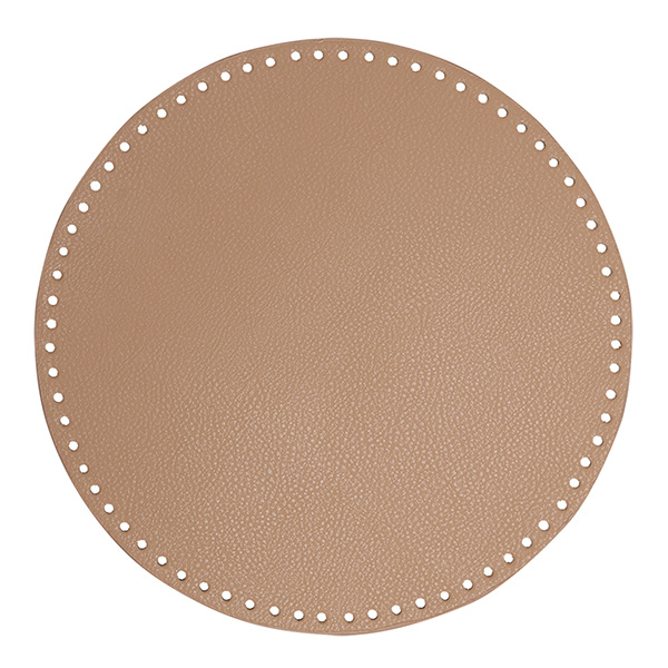 Go Handmade TaskeKurve Base, PU læder, Rund, 30 cm 22404 Abrikos