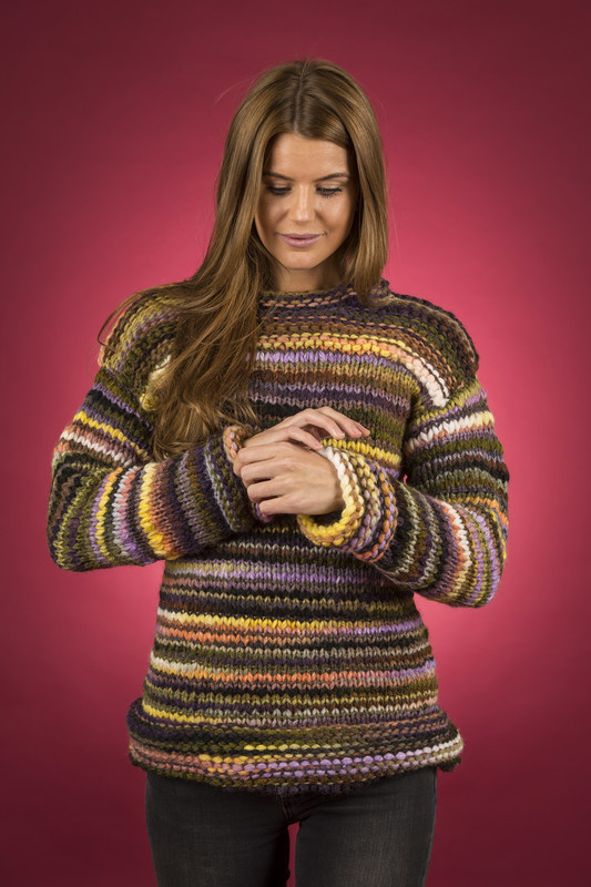 Naisten EK3 löysä villapaita Easy Knit -kankaasta